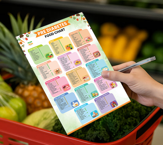 Growzale™ Pre Diabetes Food Chart, Prediabetic Foods, Low Sugar Food Meal Plan, Prediabetes Food Chart and Grocery List, Pre Diabetic Foods To Avoid