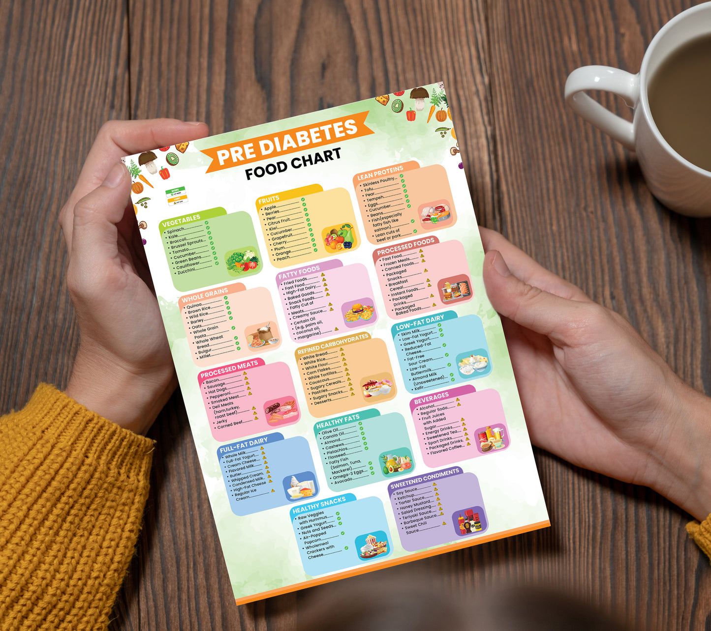 Growzale™ Pre Diabetes Food Chart, Prediabetic Foods, Low Sugar Food Meal Plan, Prediabetes Food Chart and Grocery List, Pre Diabetic Foods To Avoid