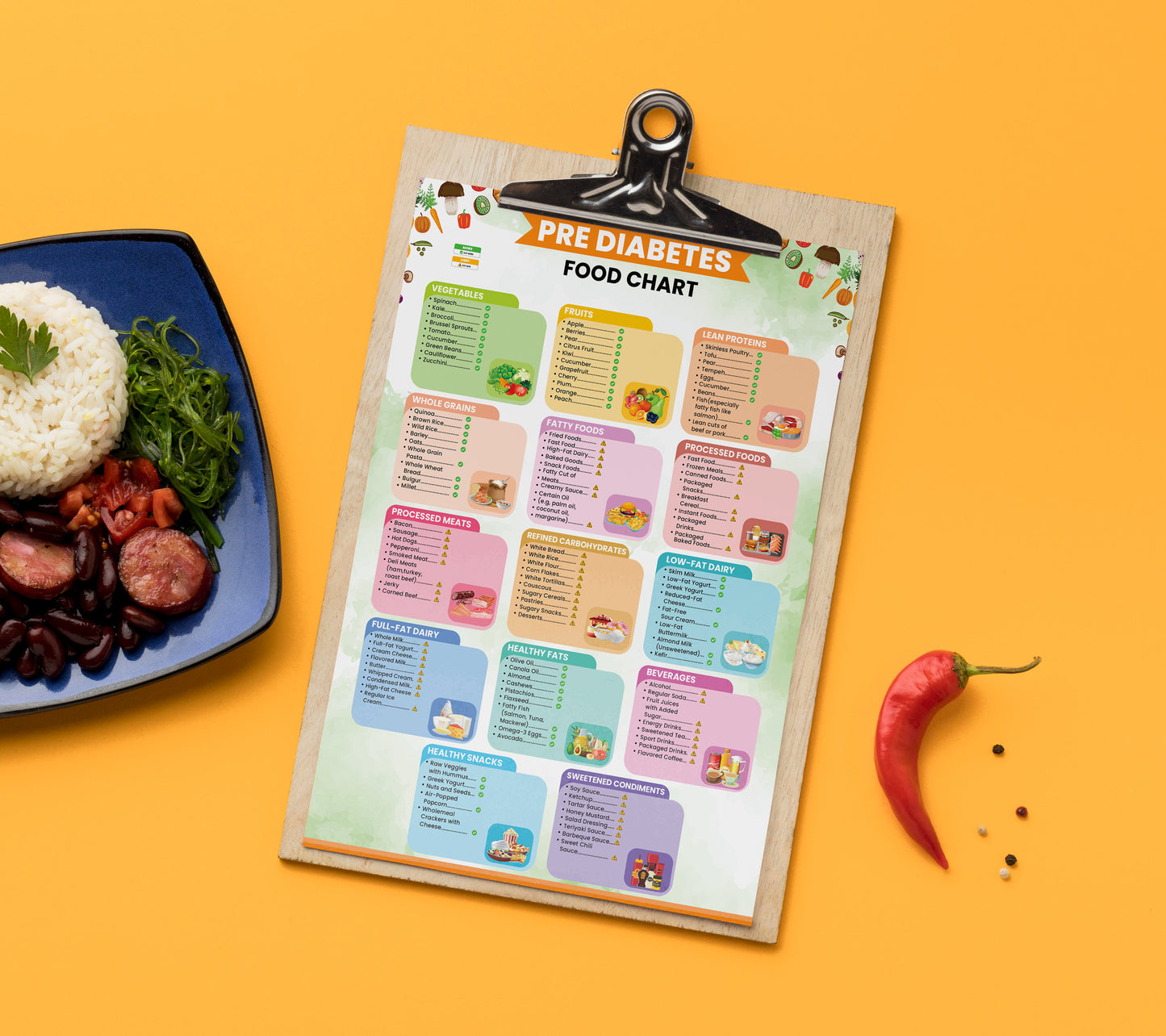 Growzale™ Pre Diabetes Food Chart, Prediabetic Foods, Low Sugar Food Meal Plan, Prediabetes Food Chart and Grocery List, Pre Diabetic Foods To Avoid